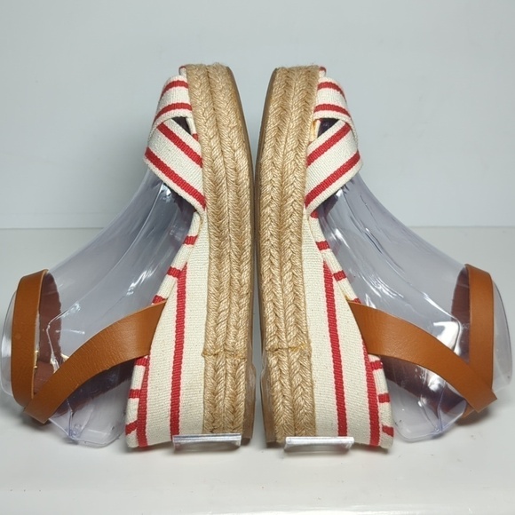 Tory Burch Karissa canvas wedge espadrille platform sandals womans size 9 - Picture 15 of 16